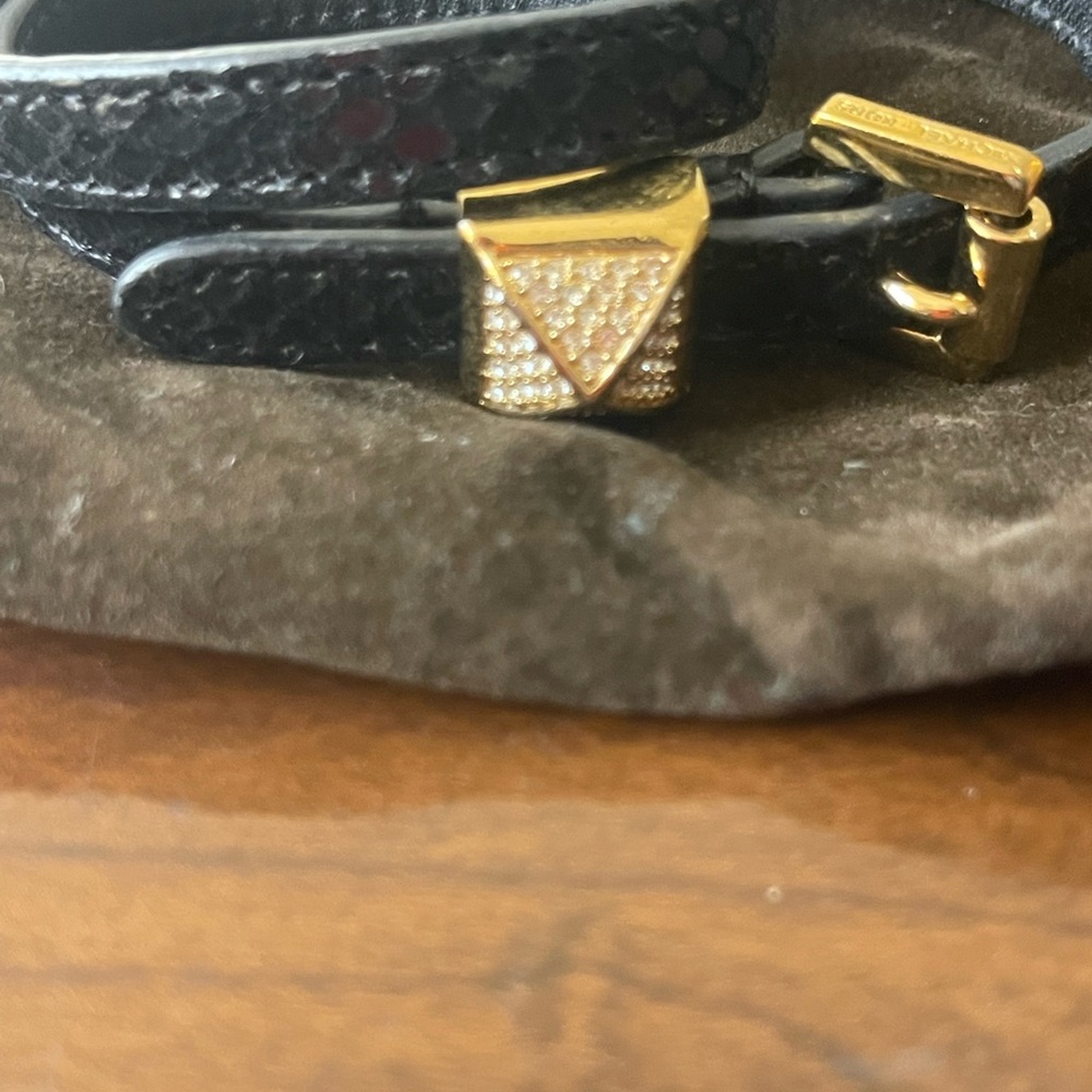 Michael Kors leather wrap buckle bracelet